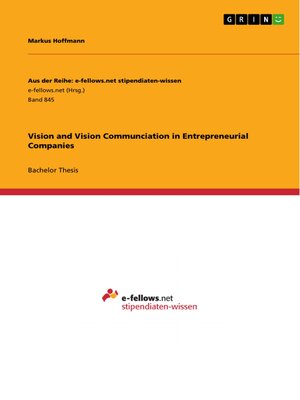 cover image of Vision and Vision Communciation in Entrepreneurial Companies